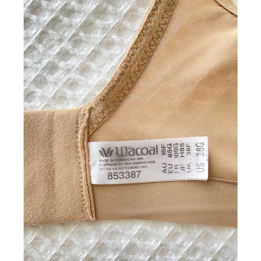 Wacoal Bra Size 38G Shape Revelation Shallow Top Underwire T-Shirt Praline Beige - Picture 4 of 4